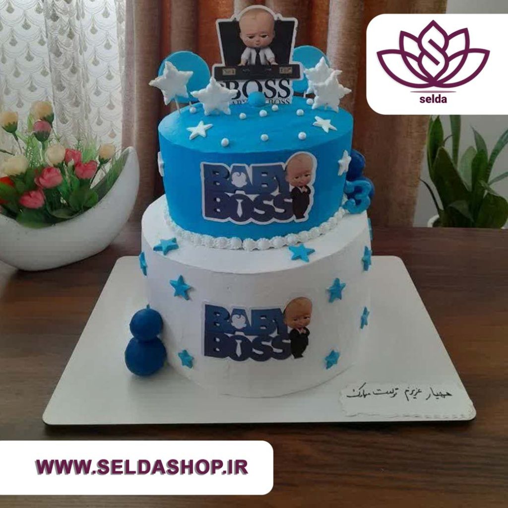 کیک-بچه-رئیس|کیک عروسی|سلدا|سلداشاپ|کیک دستساز| کیک خونگی| کیک تولد| خامه ای| شیرینی|