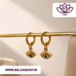 گوشواره چشم طلایی | سلداشاپ| سلدا| گل سر | اکسسوری| seldashop | selda| بهترین گوشواره | ارزانترین گوشواره| ترند ترین بنگل| قیمت و جنس
